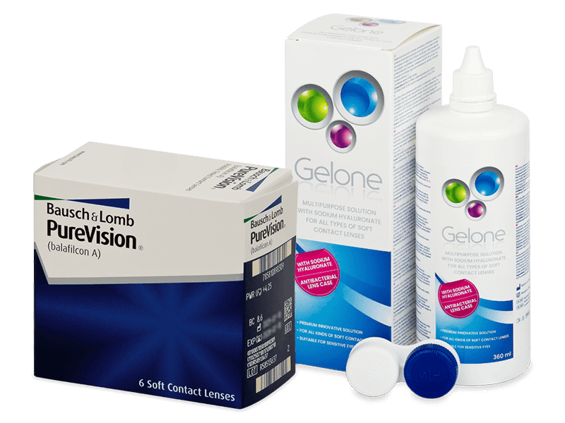 PureVision (6 db lencse) + Gelone kontaktlencse folyadék 360 ml
