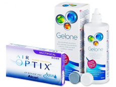Air Optix Aqua Multifocal (6 db lencse) + 360 ml Gelone ápolószer