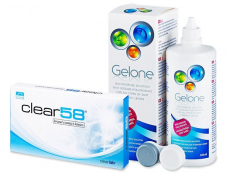 Clear 58 (6 db lencse) + 360 ml Gelone ápolószer