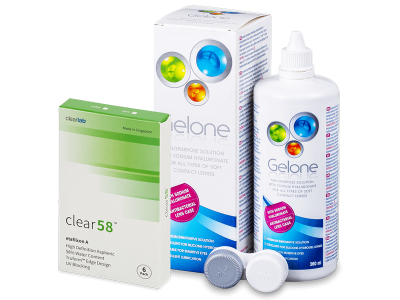Clear 58 (6 db lencse) + 360 ml Gelone ápolószer