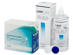 PureVision 2 (6 db lencse) + Laim Care kontaktlencse folyadék 400 ml