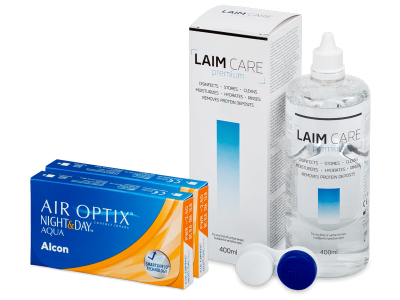 Air Optix Night and Day Aqua (2x3 db lencse) + 400 ml Laim-Care ápolószer