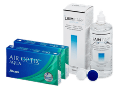 Air Optix Aqua (2x3 db lencse) + Laim Care kontaktlencse folyadék 400 ml
