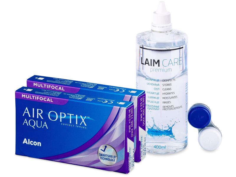Air Optix Aqua Multifocal (2x3 db lencse) + 400 ml Laim-Care ápolószer