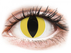 Sárga Cat Eye ColourVUE Crazy Lens kontaktlencse - dioptria nélkül (2 db lencse)