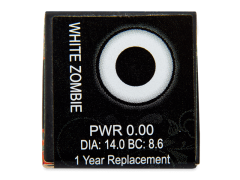 Fehér White Zombie ColourVUE Crazy Lens kontaktlencse - dioptria nélkül (2 db lencse)
