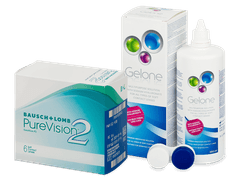 PureVision 2 (6 db lencse) + Gelone kontaktlencse folyadék 360 ml