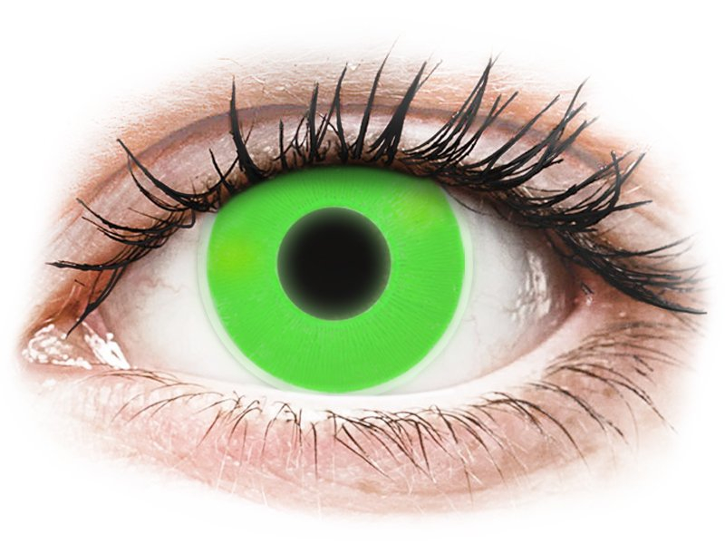 Zöld ColourVUE Crazy Glow kontaktlencse - dioptria nélkül (2 db lencse)