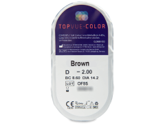 Barna TopVue Color kontaktlencse - dioptriával (2 lencse)