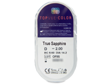Zafírkék TopVue Color kontaktlencse - dioptriával (2 lencse)
