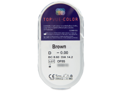 Barna TopVue Color kontaktlencse - dioptria nélkül (2 db lencse)