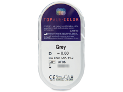 Szürke TopVue Color kontaktlencse - dioptria nélkül (2 db lencse)