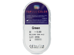 Zöld TopVue Color kontaktlencse - dioptria nélkül (2 db lencse)