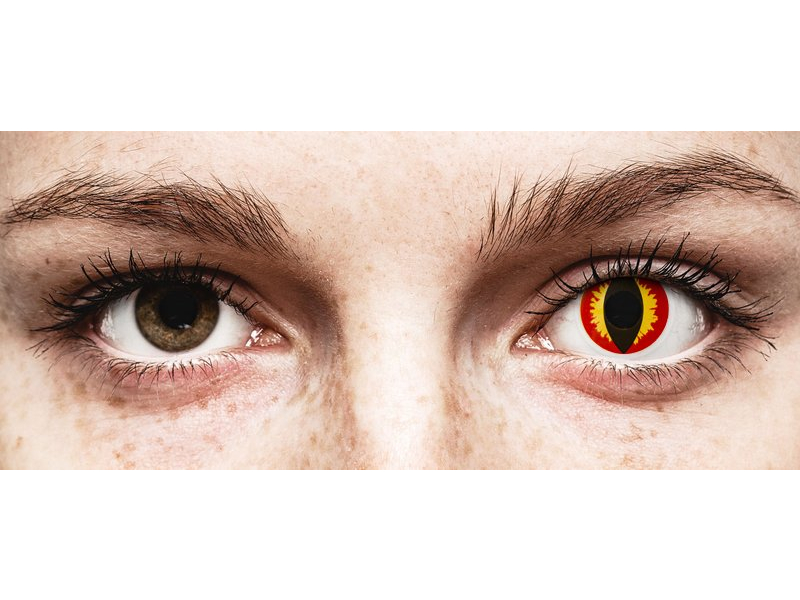 Piros/sárga Dragon Eyes ColourVUE Crazy Lens napi lencsék - dioptria nélkül (2 db lencse)