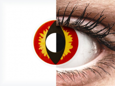 Piros/sárga Dragon Eyes ColourVUE Crazy Lens napi lencsék - dioptria nélkül (2 db lencse)