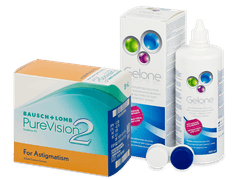 PureVision 2 for Astigmatism (6 db lencse) + Gelone kontaktlencse folyadék 360 ml