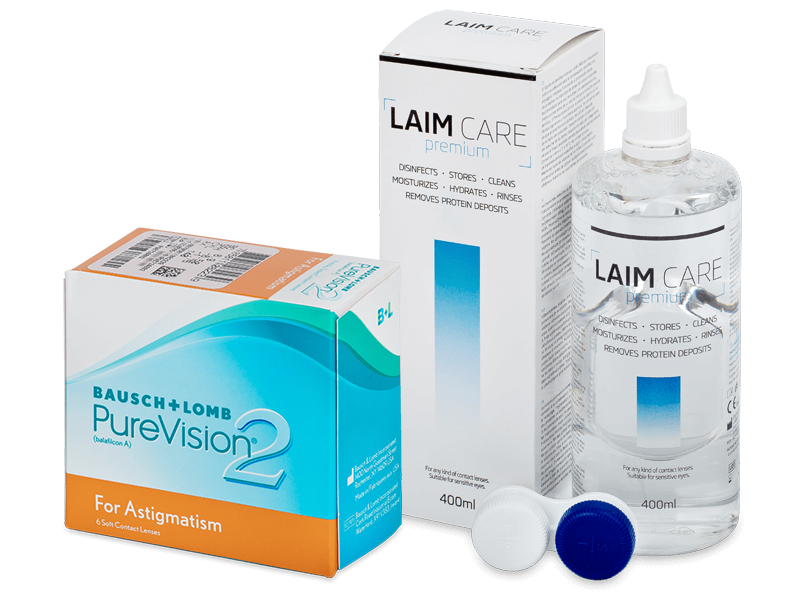 PureVision 2 for Astigmatism (6 db lencse) + 400 ml Laim-Care ápolószer