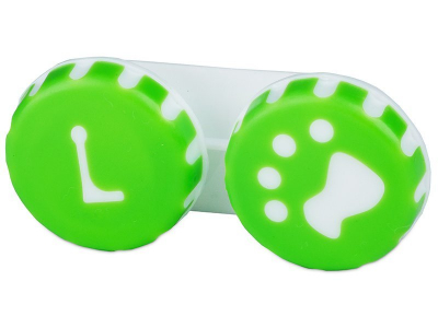 Tappancs mintázatú kontaktlencse tartó - zöld 