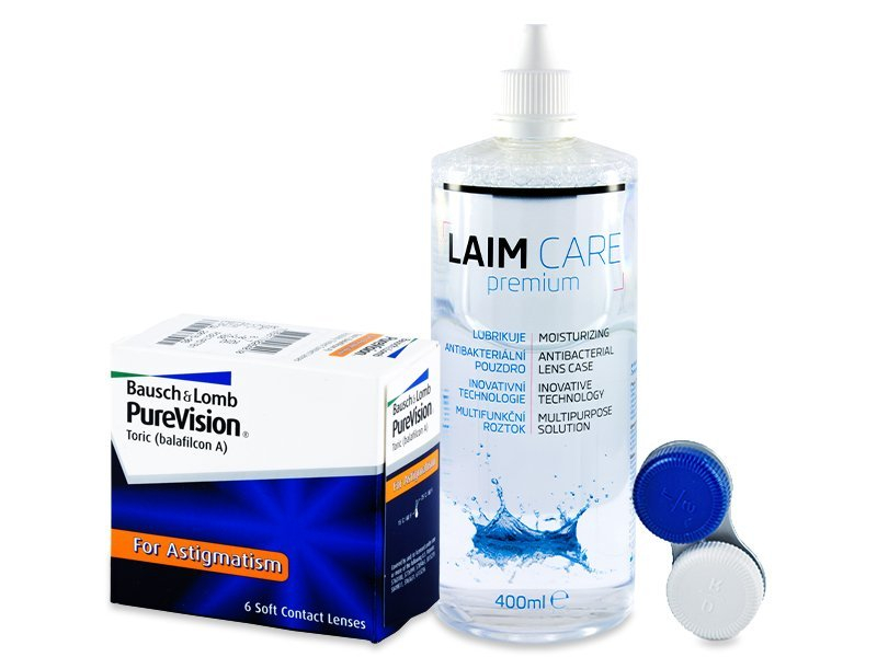 PureVision Toric (6 db lencse) + 400 ml Laim-Care ápolószer