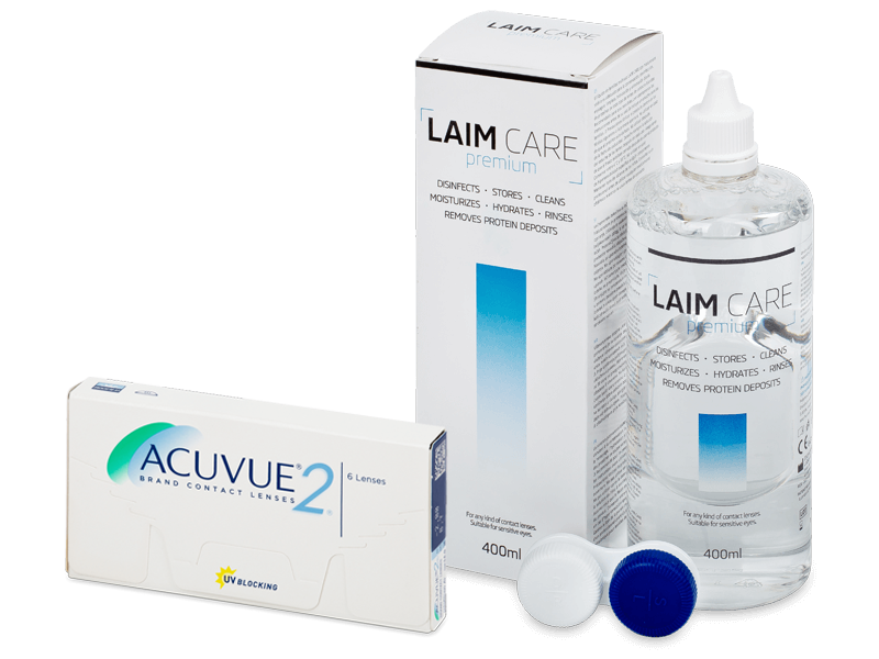 Acuvue 2 (6 db lencse) + 400 ml Laim-Care ápolószer