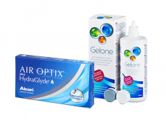 Air Optix plus HydraGlyde (6 db lencse) + 360 ml Gelone ápolószer