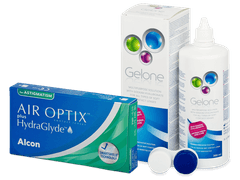 Air Optix plus HydraGlyde for Astigmatism (3 db lencse) + Gelone kontaktlencse folyadék 360 ml