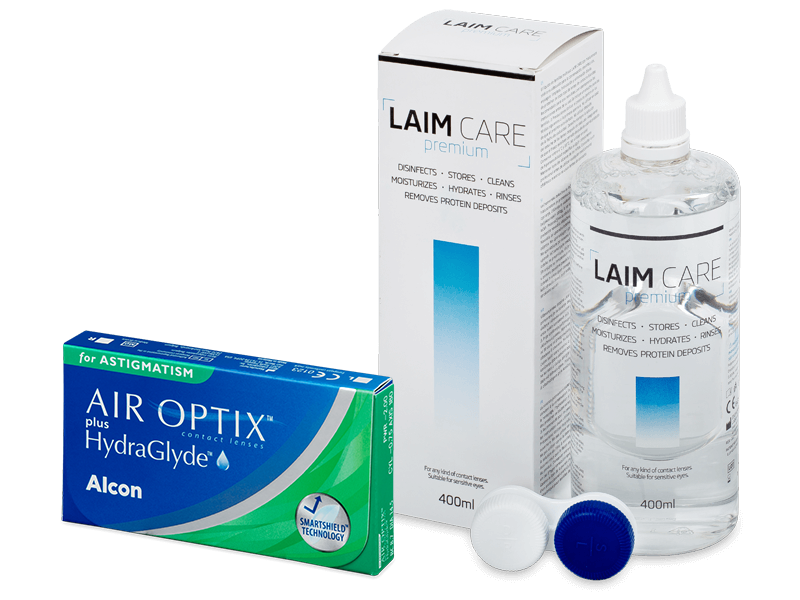 Air Optix plus HydraGlyde for Astigmatism (6 db lencse) + 400 ml Laim-Care ápolószer