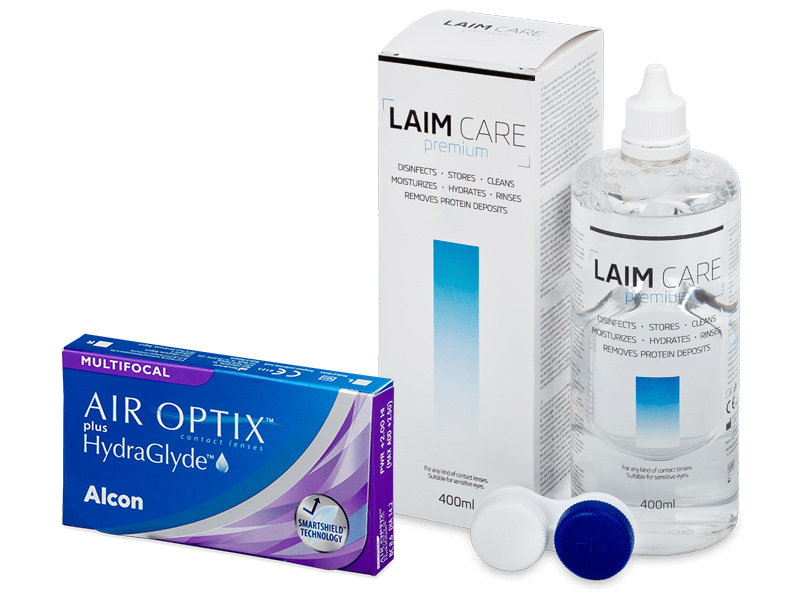 Air Optix plus HydraGlyde Multifocal (3 db lencse) + 400 ml Laim-Care ápolószer