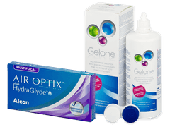 Air Optix plus HydraGlyde Multifocal (6 db lencse) + Gelone kontaktlencse folyadék 360 ml