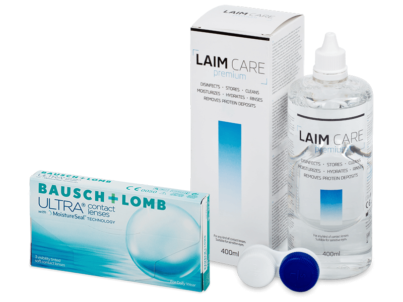 Bausch + Lomb ULTRA (3 db lencse) + 400 ml Laim-Care ápolószer