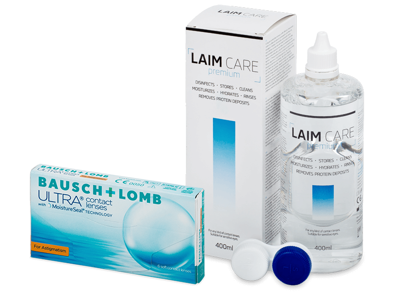 Bausch + Lomb ULTRA for Astigmatism (6 db lencse) + 400 ml Laim-Care ápolószer