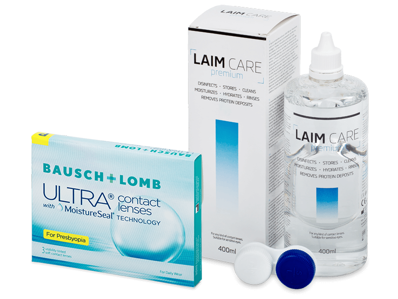 Bausch + Lomb ULTRA for Presbyopia (3 db lencse) + 400 ml Laim-Care ápolószer
