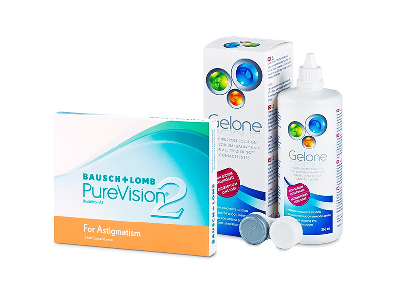 PureVision 2 for Astigmatism (3 db lencse) + 360 ml Gelone ápolószer