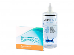 PureVision 2 for Astigmatism (3 db lencse) + 400 ml Laim-Care ápolószer