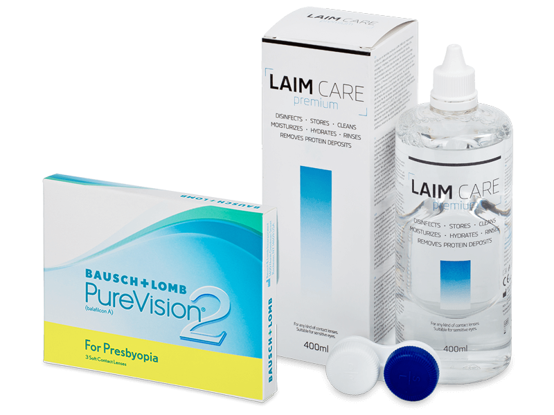 PureVision 2 for Presbyopia (3 db lencse) + 400 ml Laim-Care ápolószer