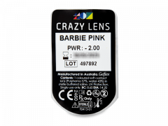 CRAZY LENS - Barbie Pink - dioptriával napi lencsék (2 db lencse)