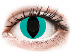 CRAZY LENS - Cat Eye Aqua - dioptria nélkül napi lencsék (2 db lencse)