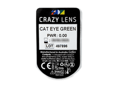 CRAZY LENS - Cat Eye Green - dioptria nélkül napi lencsék (2 db lencse)