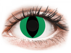 CRAZY LENS - Cat Eye Green - dioptria nélkül napi lencsék (2 db lencse)
