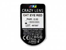 CRAZY LENS - Cat Eye Red - dioptria nélkül napi lencsék (2 db lencse)