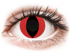 CRAZY LENS - Cat Eye Red - dioptria nélkül napi lencsék (2 db lencse)