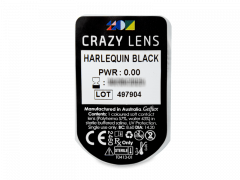 CRAZY LENS - Harlequin Black - dioptria nélkül napi lencsék (2 db lencse)
