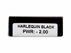 CRAZY LENS - Harlequin Black - dioptriával napi lencsék (2 db lencse)
