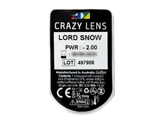 CRAZY LENS - Lord Snow - dioptriával napi lencsék (2 db lencse)