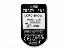 CRAZY LENS - Lord Snow - dioptriával napi lencsék (2 db lencse)