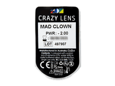 CRAZY LENS - Mad Clown - dioptriával napi lencsék (2 db lencse)