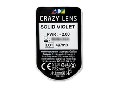 CRAZY LENS - Solid Violet - dioptriával napi lencsék (2 db lencse)