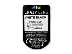 CRAZY LENS - White Black - dioptria nélkül napi lencsék (2 db lencse)