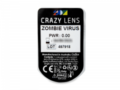 CRAZY LENS - Zombie Virus - dioptria nélkül napi lencsék (2 db lencse)