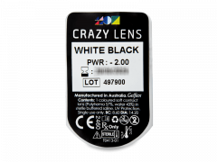 CRAZY LENS - White Black - dioptriával napi lencsék (2 db lencse)